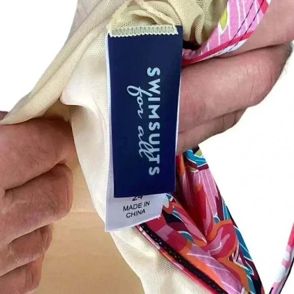 Swimsuits For All Women 24 Floral Scoop Neck Blouson Tankini Swim Top Multicolor - Picture 10 of 12